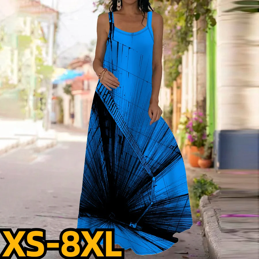 

2023 Women's Long Regular Fit Dress Maxi Dress Casual Dress A Line Dress Summer Going Out Print Dresses Sleeveless Strap Dress
