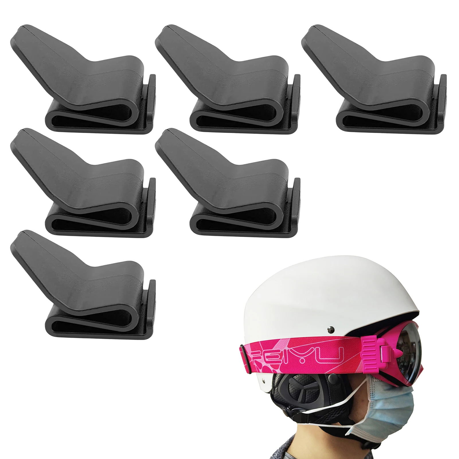 

3 Pairs Helmet Clip Face Cover Clip Ski Helmet Holders Helmet Face Shield Hook Helmet Face Cover Clip For Attach Face Shields To
