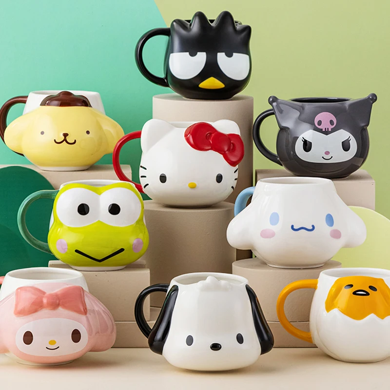 

Детская керамическая чашка для питья My Melody Kuromi KT Cat Sanriond Cinnamoroll Pom Purin Pachacco Kawaii 475 мл