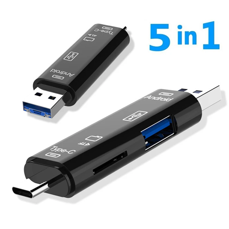 OTG Устройство для чтения карт памяти Usb Type C/Micro USB/TF/SD