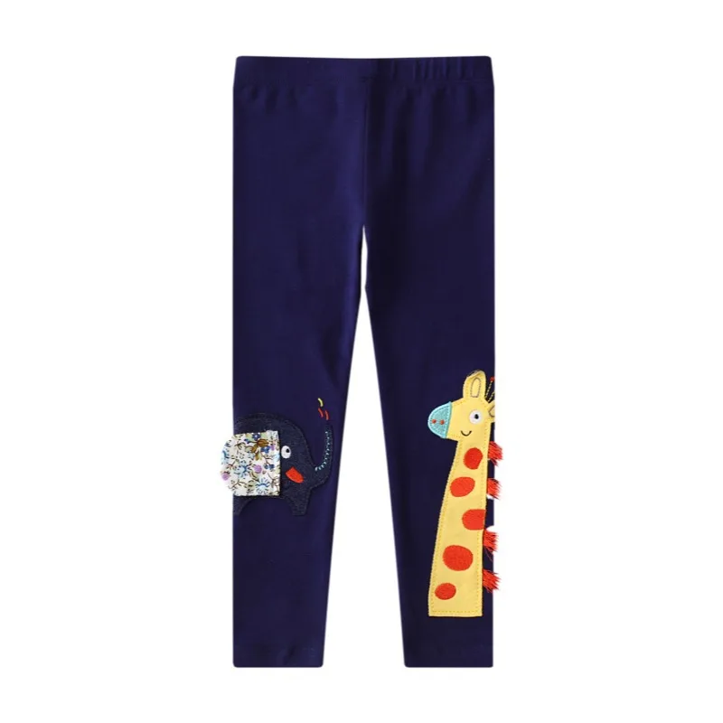 

Casual Girl Boy Pants Cartoon Pattern Elephant Giraffe Children Trousers Spring Autumn Middle Waist Pants Kids Clothing 2Y-7Y