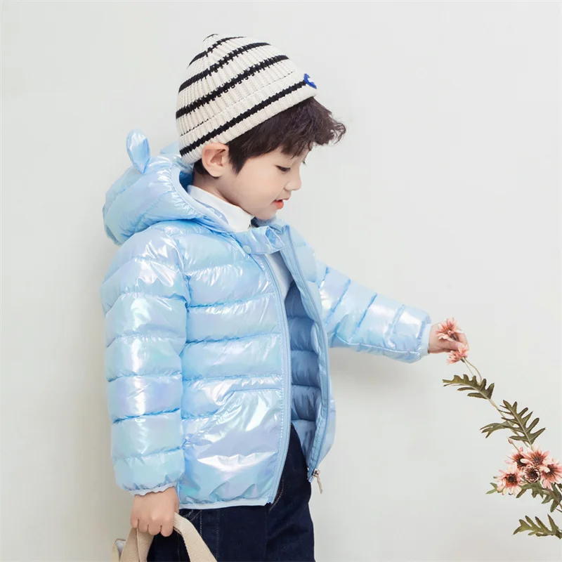 

2023 New Lightweight Children's Down Cotton Jacket Girls Boys Cute Ears Coat Cotton Clothes Spring, Fall And Winter Baby 2-6 Yea