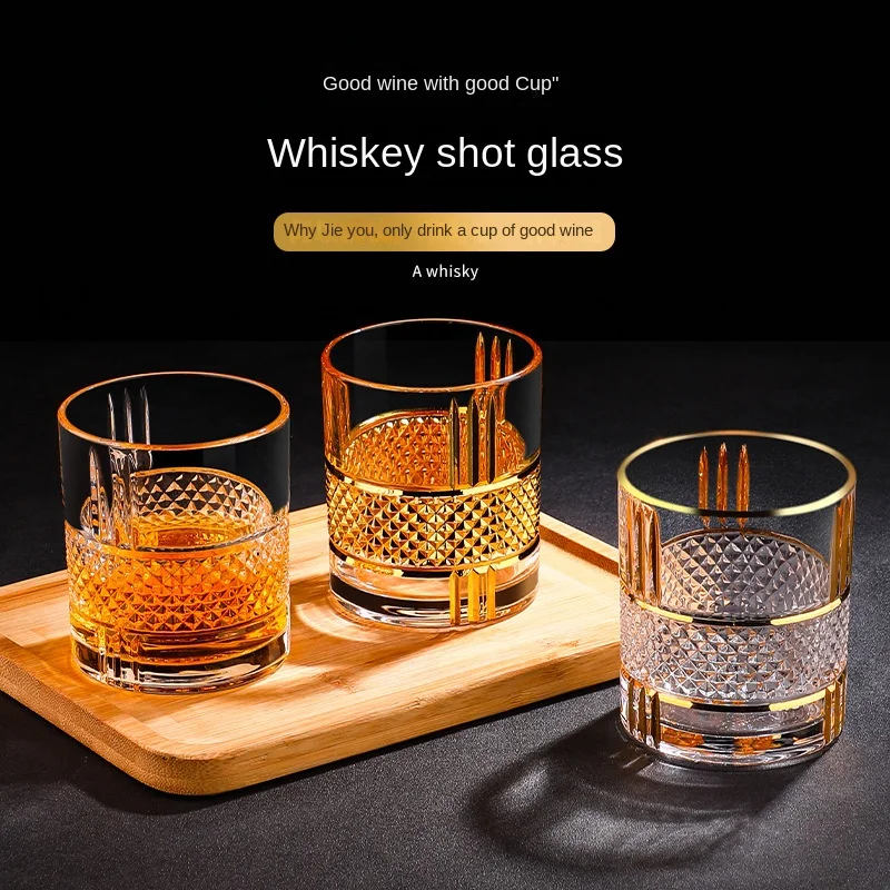 

European-Style Beer Steins Luxury Gold Whiskey Glass Household Wine Glass Handmade Crystal Glass Shot Glass