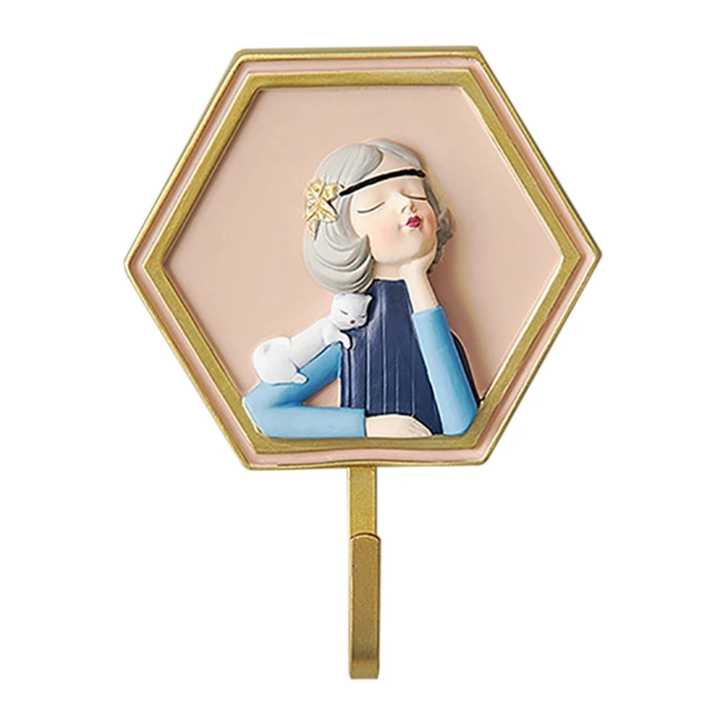 

Nordic Home Decoration Hook Creative 3D Bubble Girl Wall Hanging Porch Bag Hooks Bedroom Behind Seamless Coat Hanger