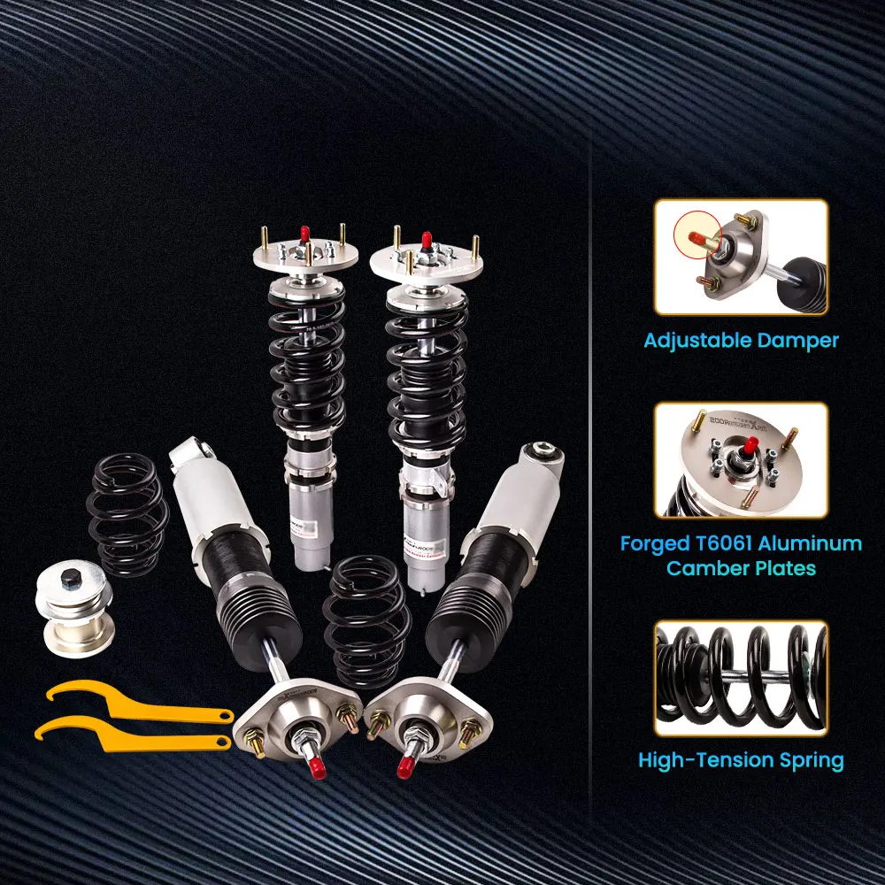 

Coilovers Suspension Set For BMW E46 320i 325i 330i 1998-2005 Adj. Damper Shocks for 328 320 M3 Adj. Height Top Mount Camber