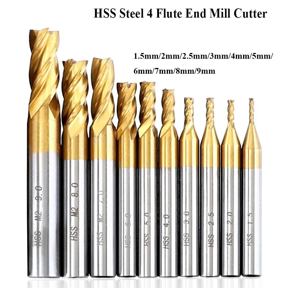 

Tools 4 Flute End 1.5mm-9mm Machine Tool Woodworking Drill Bits Milling Cutters Mill Cutter CNC Straight Shank
