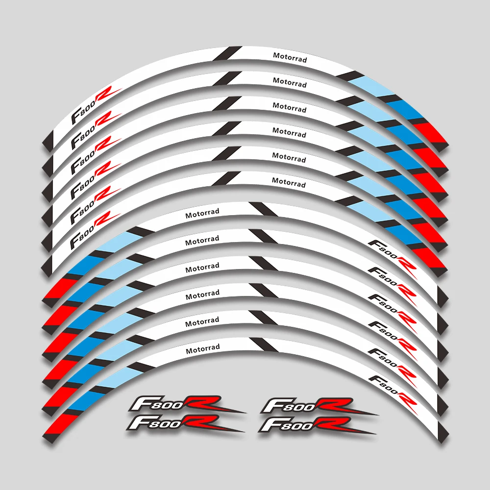 

For BMW F800R F 800R 800 f800 r motorcycle accessories Wheels Hub Stickers Reflective Stripe Tape Rim Tire Decorative Decals Set