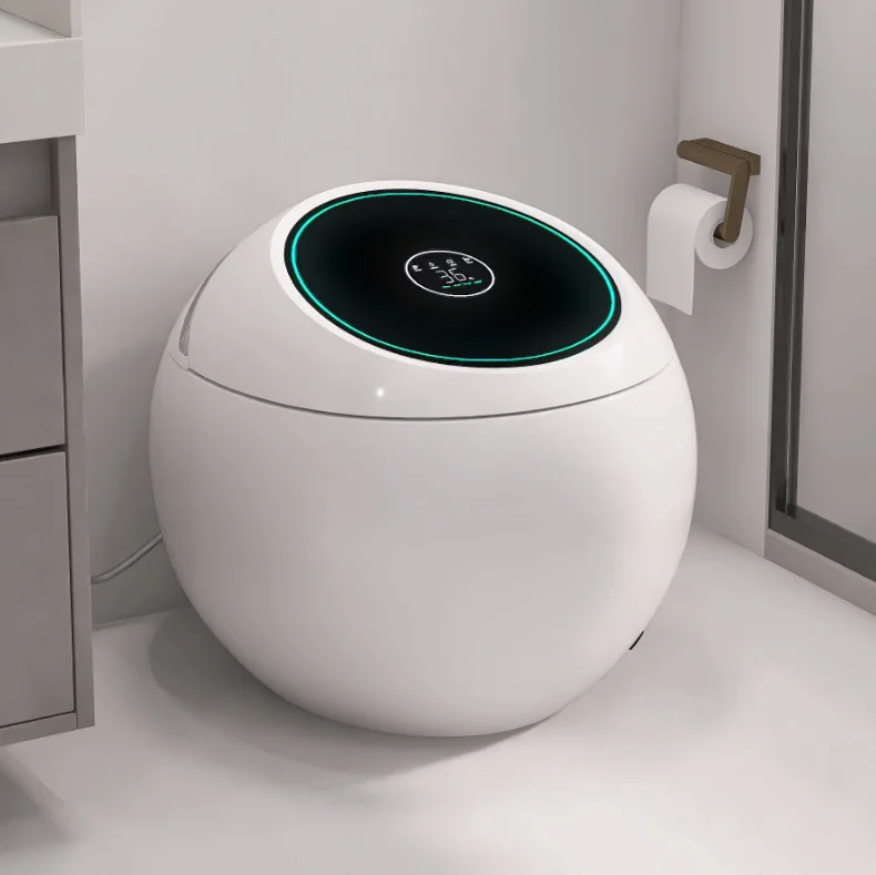 Фото Новый умный унитаз яйцевидной формы из цветной керамики с автоматической очисткой для умных санузлов №2