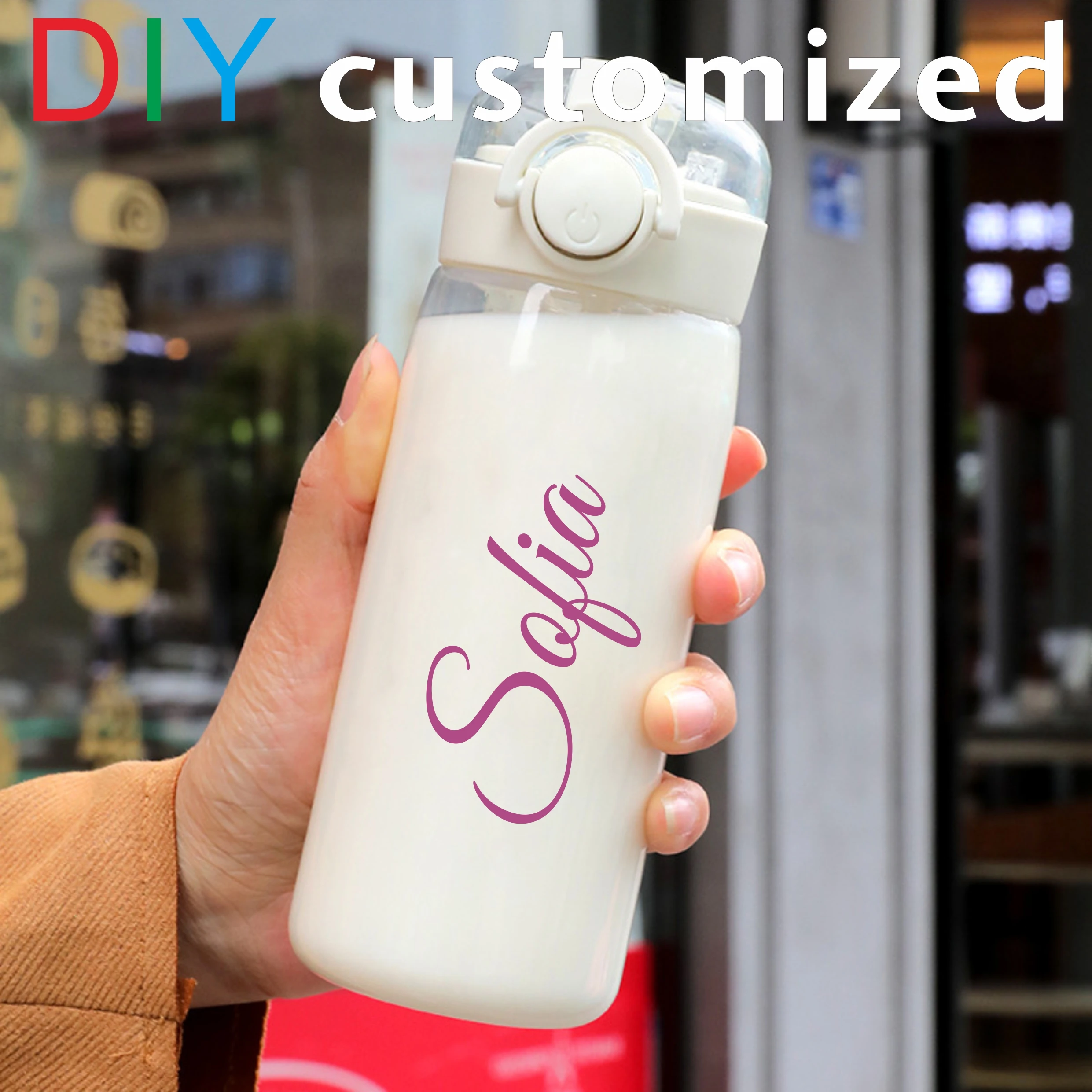 Customize Print Kid's Children Name Plastic Cup Straw Tube R
