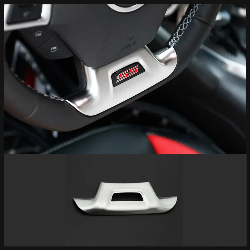 

Декоративная наклейка на руль QHCP из нержавеющей стали, подходит для Chevrolet Camaro 2016-2020, Стайлинг автомобиля, аксессуары для интерьера