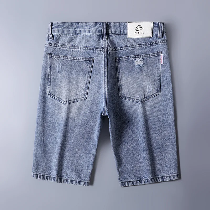 Men's Denim Pants Fashion Loose Wide Leg Jeans Casual Streetwear Printed Cross Trousers Pure Cotton Pants Baggy Men Jeans