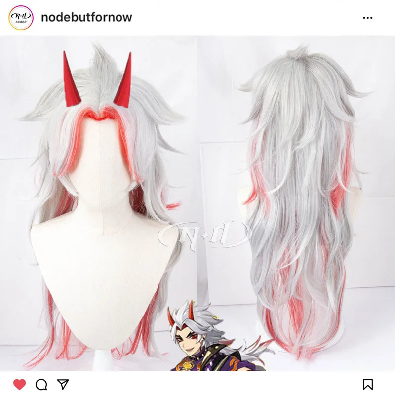 

Pre-Trimmed Wig! [ND Brand] Arataki Itto, Genshin Impact, Authentic Customized Cosplay Wig, Heat Resistant Hair Fiber