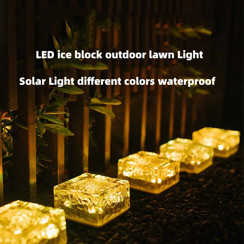 

Solar Courtyard Light Ice Brick Light LED Ice Block Buried Outdoor Lawn Garden Step Landscape Decoration Atmosphere Light