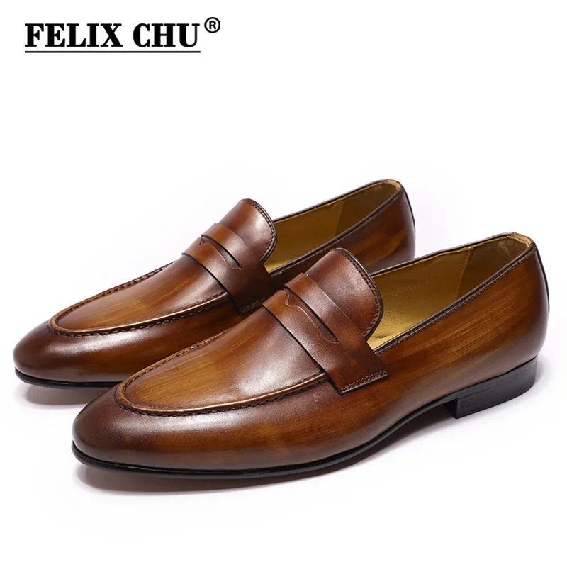 Penny Loafers Leather Shoes Genuine Leather Elegant Dress Shoes Brown Black Shoes for 1
