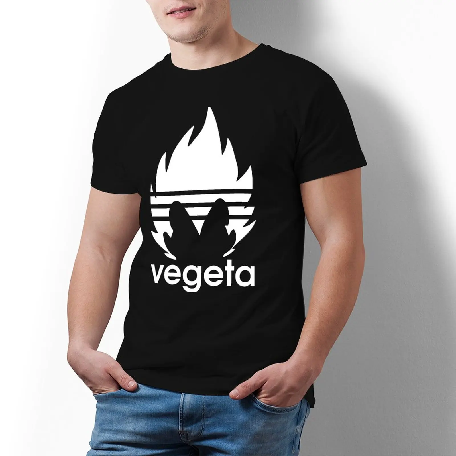 

Bandai Dragon Ball Vegeta Hair T Shirt Japanese Fun 100 Cotton T-Shirt Big Print Tshirt Mens