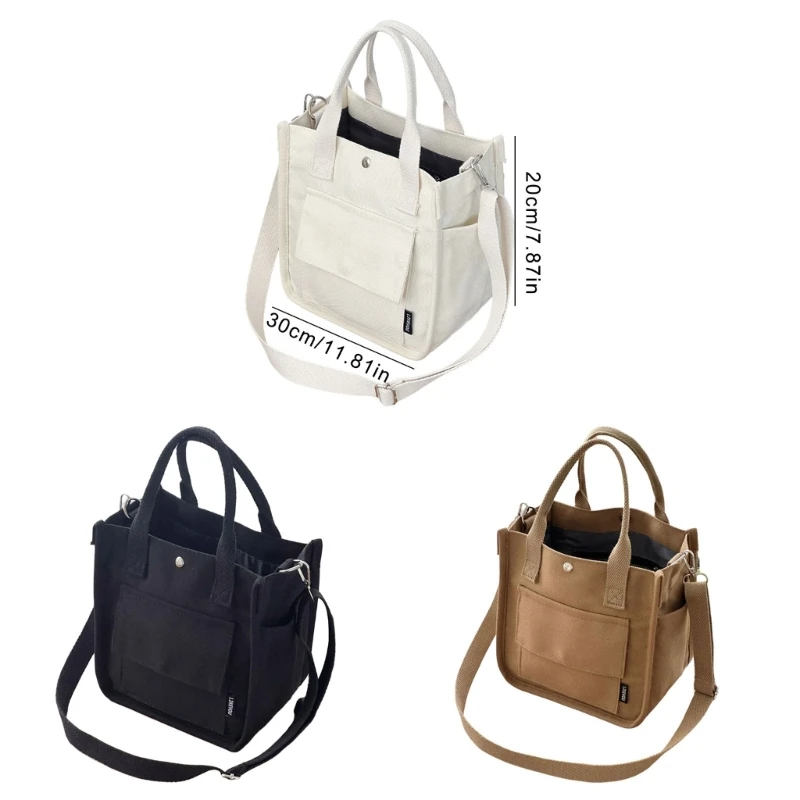 Удобная холщовая сумка через плечо для работы в школе или шоппинга