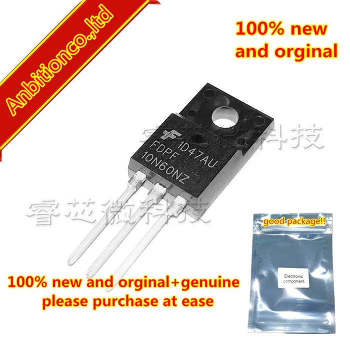 

10pcs 100% new and orginal FDPF10N60NZ 10N60 TO-220F N-Channel UniFETTM II MOSFET 600 V, 10 A, 750 m 10A600V rin stock