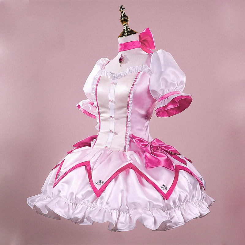 Фото Магический Женский Костюм Puella Magi Madoka Magica, магический костюм Канаме мадоки для косплея, короткое розовое платье для бала, костюм для косплея №3
