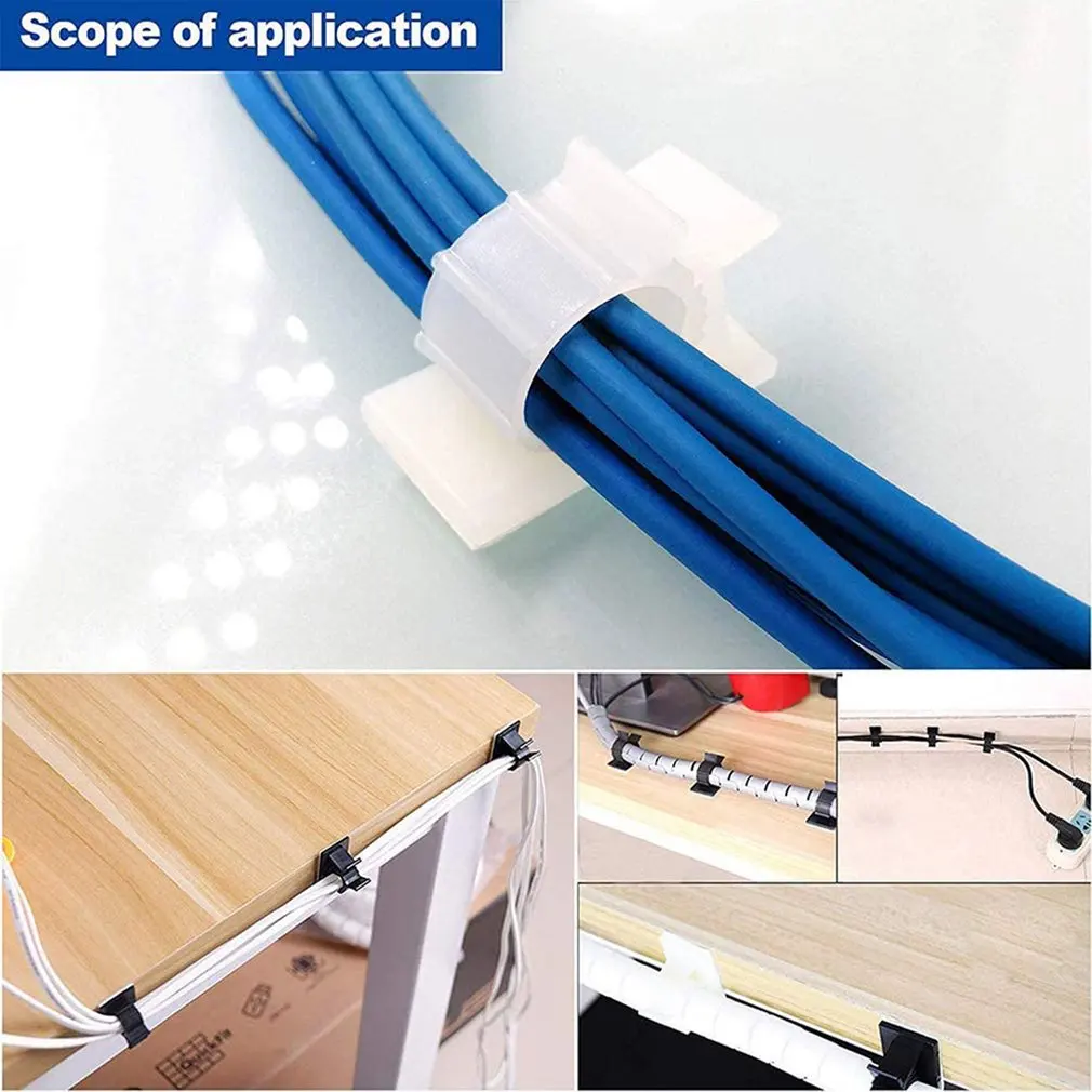 

10 шт., регулируемый органайзер для кабелей, 100 мм