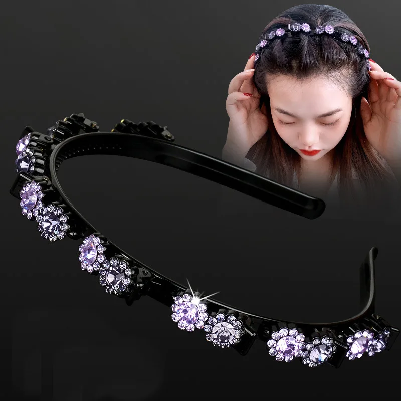 

Fashion Pearl Non-Slip Rhinestone Hairbands Elastic Flower Women Hair Hoop Bands Headband Bezel Girls Hair Accessories Headdress