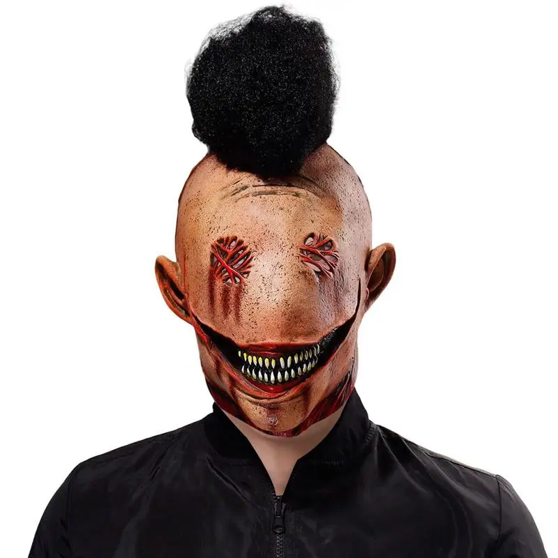 

Halloween Head Cover Scary Splitter Latex Props For Adult Scared Halloween Outfit Accessory For Stage Show Horror Themed Events