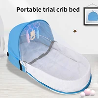 convenient folding anti pressure crib bed breathable soft with protective net seat belt newborn baby isolation bionic travel bag