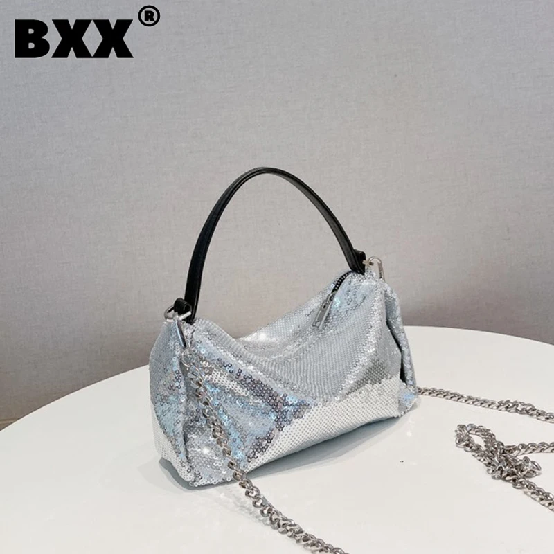 

[BXX] Fashion New Items Shopping Travel Handbags For Women's 2023 Protable Chain Sequin Shoulder Crossbody Bag Tide 8AB266