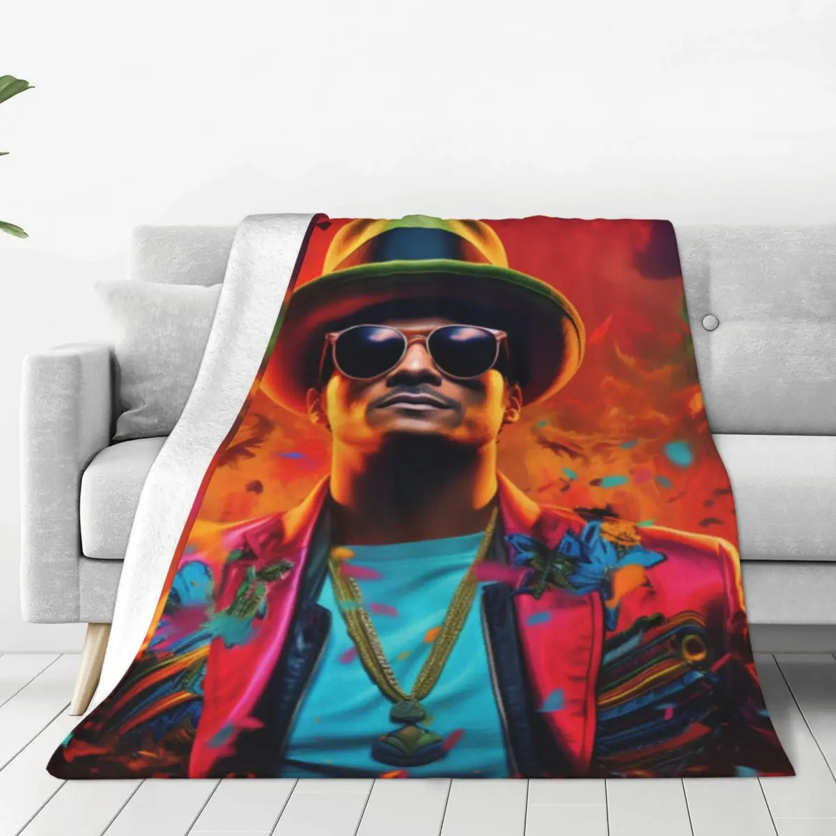 Фото Фланелевое Одеяло Bruno Mars, мягкое теплое покрывало с рисунком певицы и звезд, для дивана, стула, покрывало для путешествий, покрывало для дивана, кровати №1