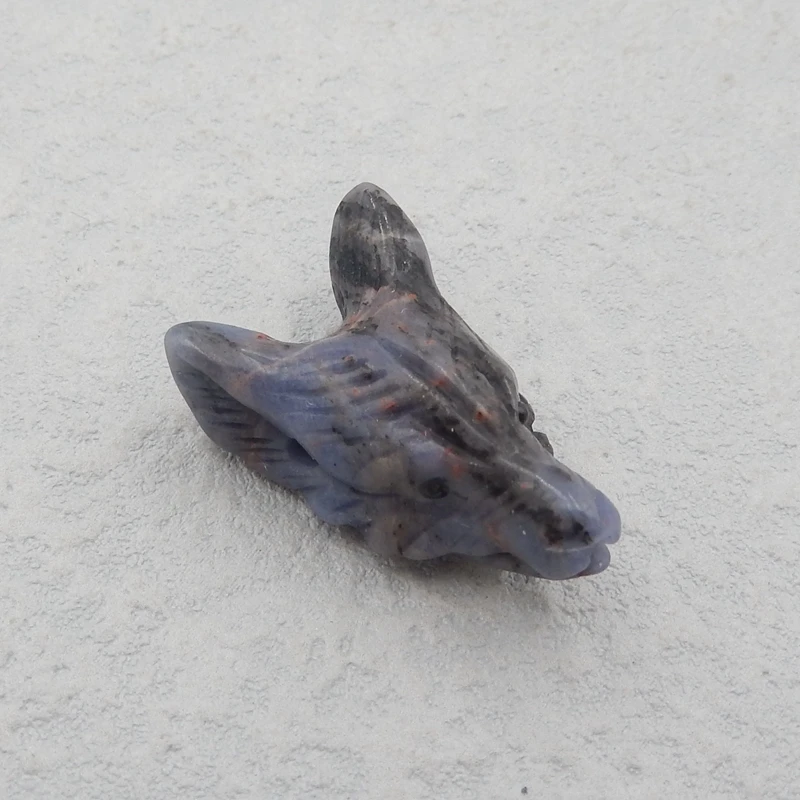 

Natural African Sodalite carved wolf head pendant , Jewelry accessories pendant Bead,Fashion Jewelry For men,26x12x12mm5.8g