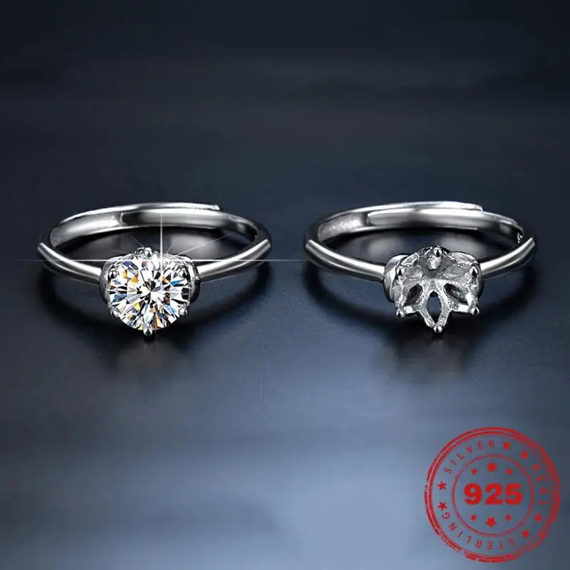 

HOYON s925 sterling silver 1carat Moissanite ring for women six-claw D color VVS1 diamond well-informed female engagement ring