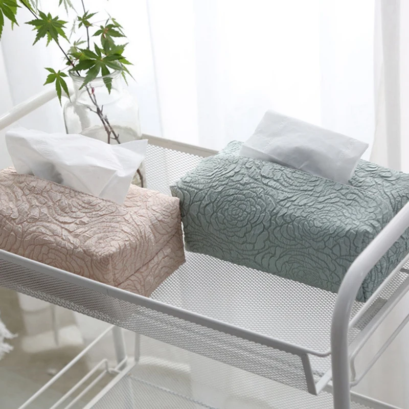 Скандинавские креативные тисненые розы косметические салфетки для хранения