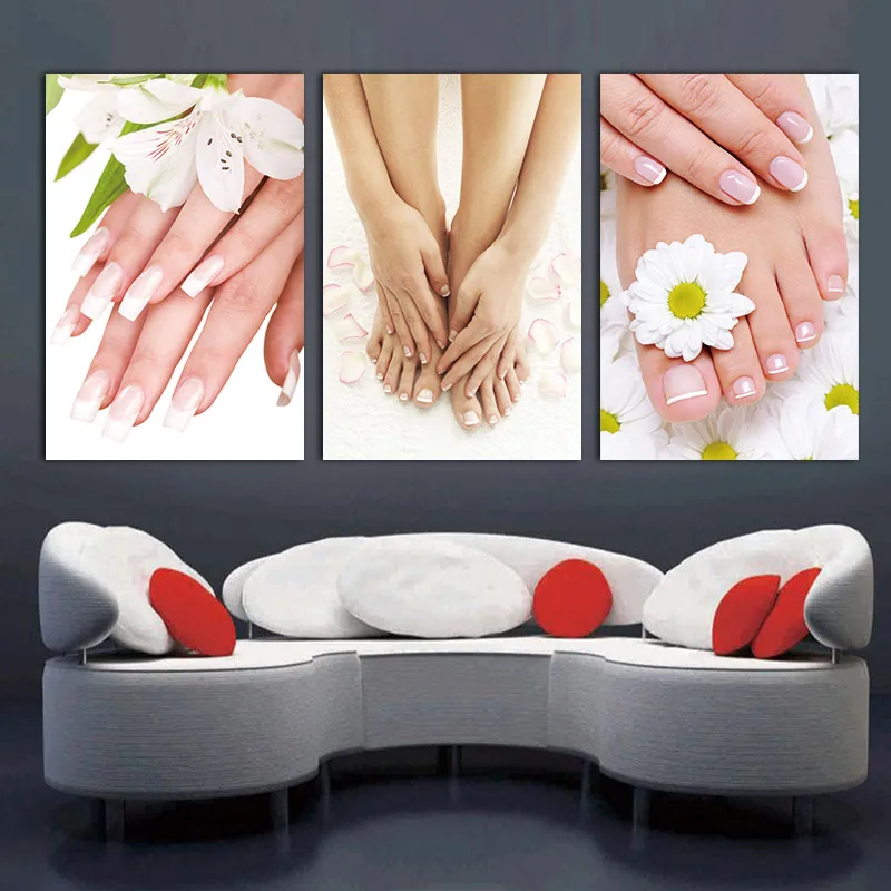 

Foot Spa Nail Flower Posters And Prints Canvas Painting Modern Wall Art Pictures For Living Room Home Salon Decor