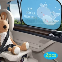 2pcs car side window sunshade cartoon patterned auto sun shades protector foldable car cover for baby child kids car styling