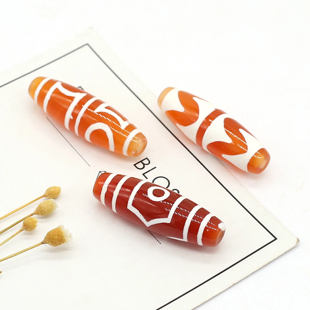 

Natural Stone Beads Dzi Bead Colorful Agate Stone Charms Bead Pendant for Jewelry Making Religion Gift Accessories
