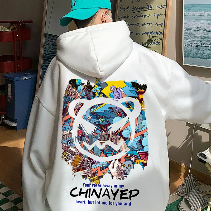 

Японская уличная одежда в стиле Харадзюку, модная одежда для отдыха, свитшот, весна-осень, в стиле хип-хоп, улыбающаяся Флисовая теплая толст...