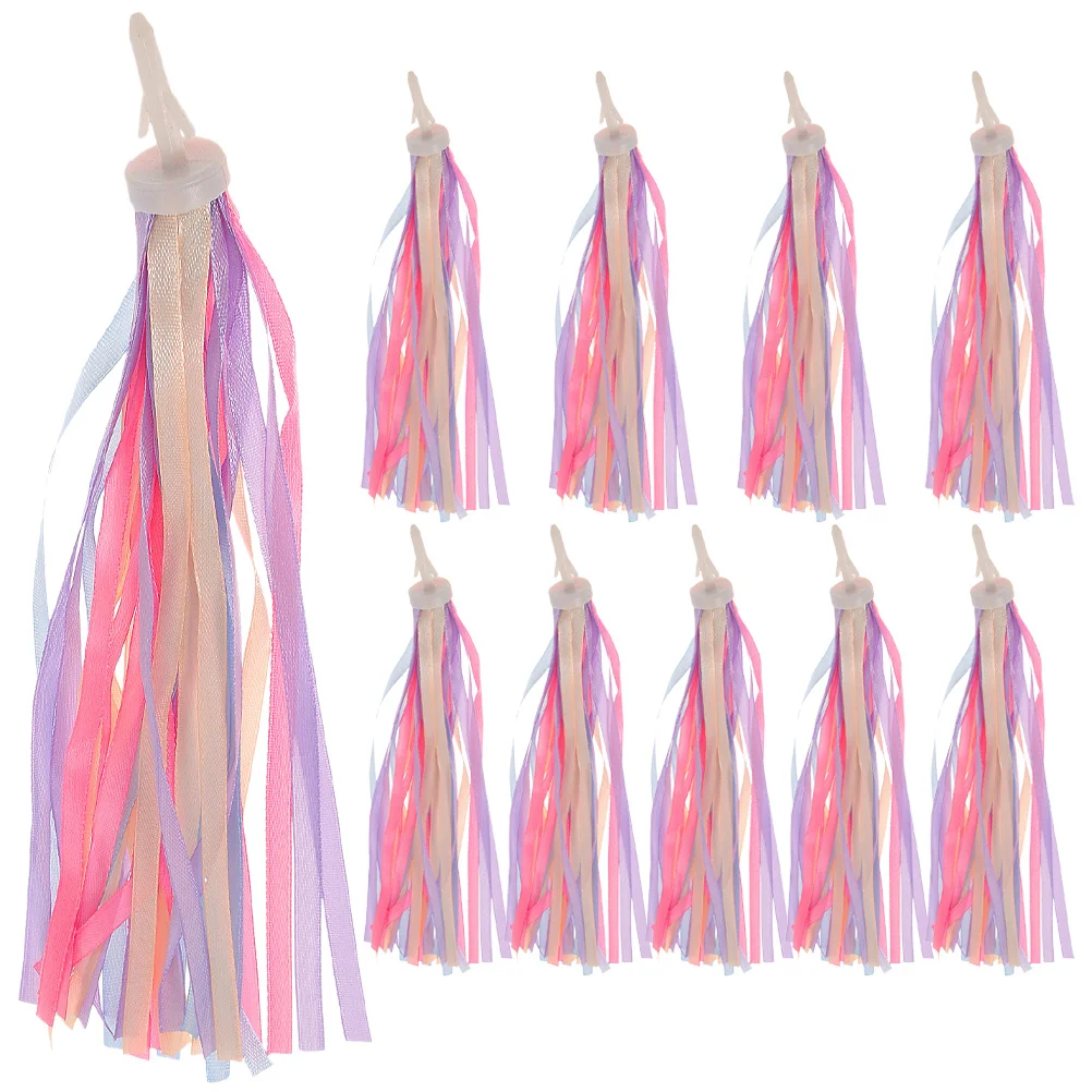 

5 Pairs Handlebar Ribbon Streamers Bikes Colorful Motorcycle Grip Tassels Ear Girls