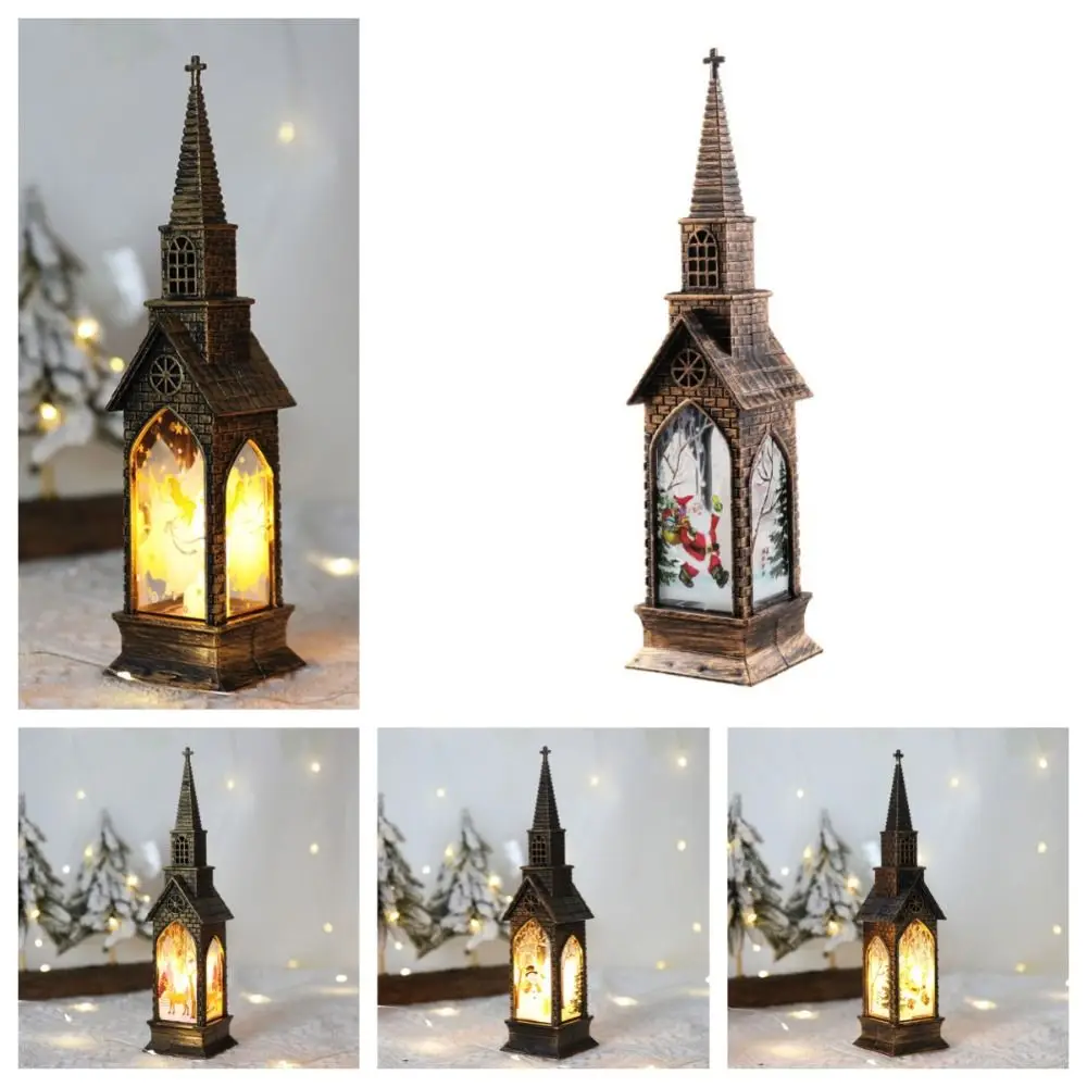 

illuminated Christmas House Lamp Church Angel Christmas Wind Lamp Snowman Elk deer Desktop Christmas Lamp Party Prop