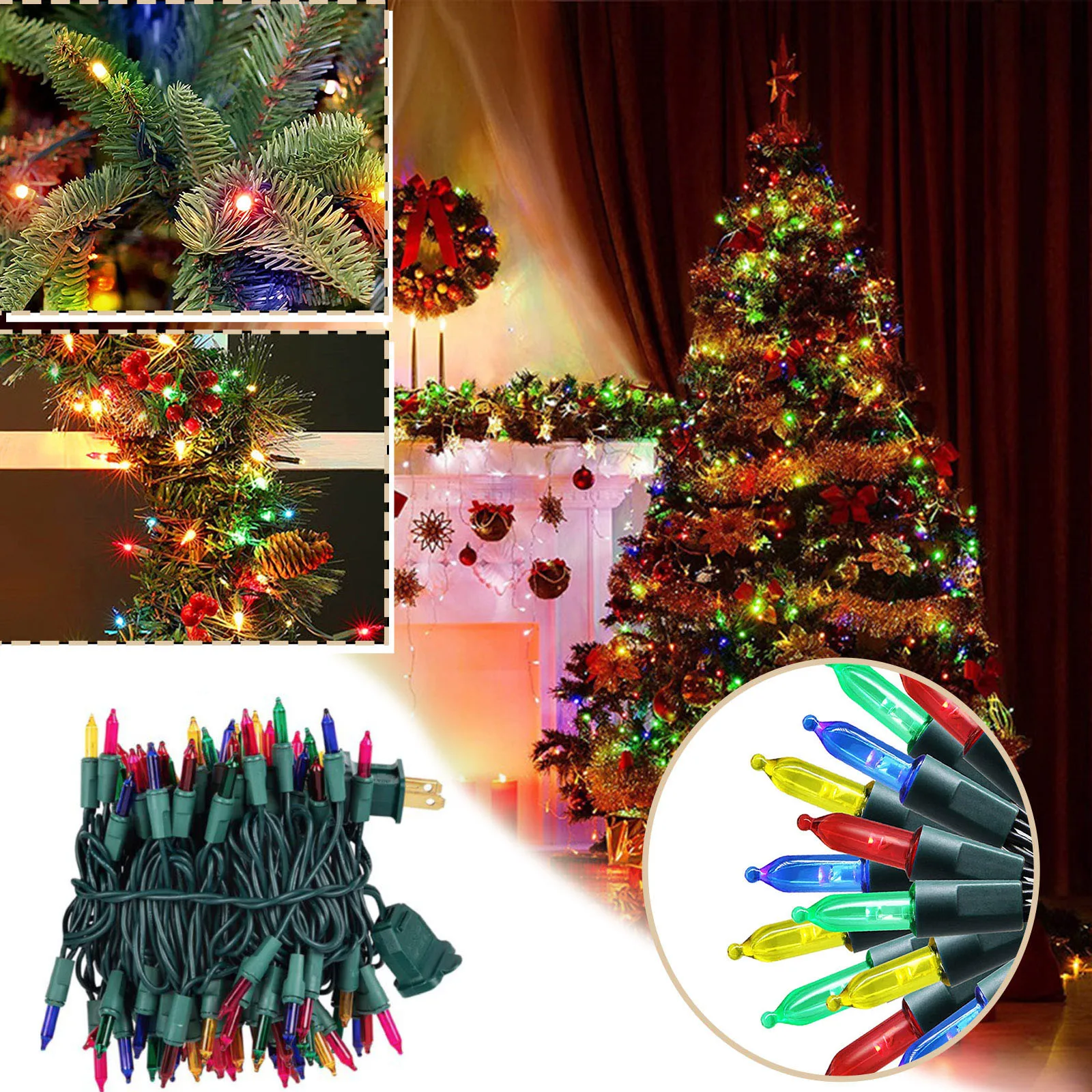 

Christmas String Light Smart Bluetooth Led Garlands Usb App Control Xmas Tree Decoration Outdoor Waterproof Fairy Lights