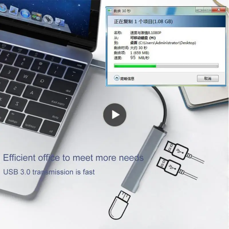 

High Speed Usb Split Hub Converter For Macbook 13 15 Type C Hub Portable 5 In 1 Card Reader Pc Accessories Multiport