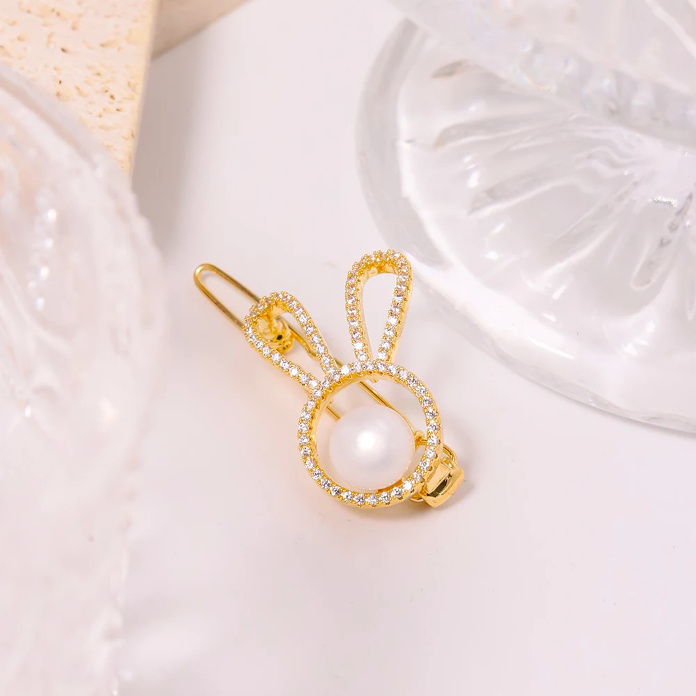 GLSEEVO натуральный пресноводный жемчуг инкрустированный цирконием Кролик милые