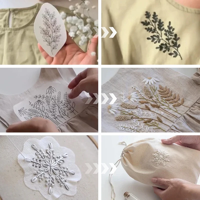 Водорастворимая подкладочная ткань для печати Нетканая самоклеящаяся вышивка