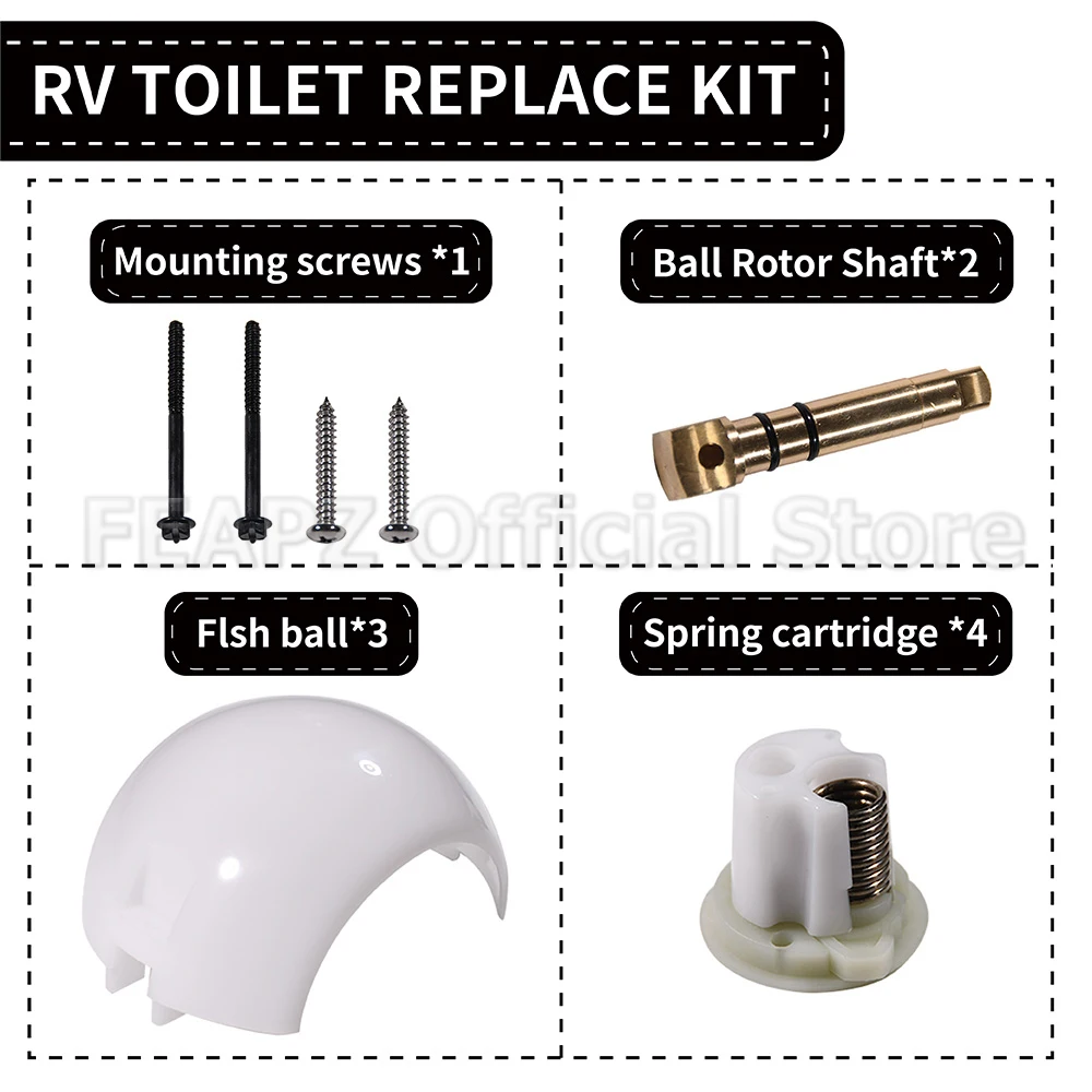 Фото Комплект шариков, валов и пружинных картриджей Sealand заменяет Dometic для RV Toliet VacuFlush и Traveler 385318162 №4
