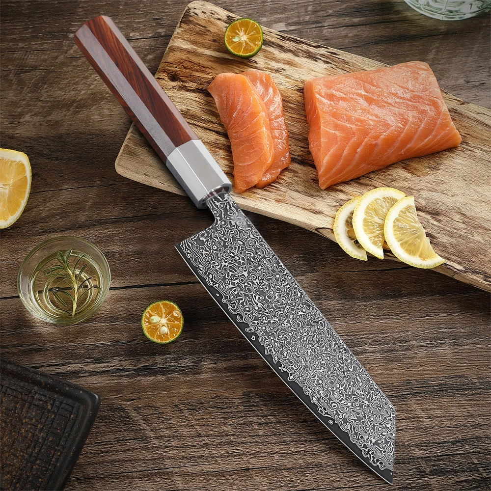 Японский нож шеф-повара Kiritsuke TURWHO кухонные резцы из дамасской стали острый Кливер