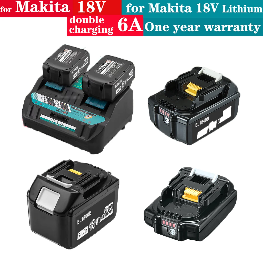 

Battery 18v for makita BL1860 BL1850B BL1850 BL1840 BL1830 screwdriver battery & charger 18v Replacement Power Tool Batteries.