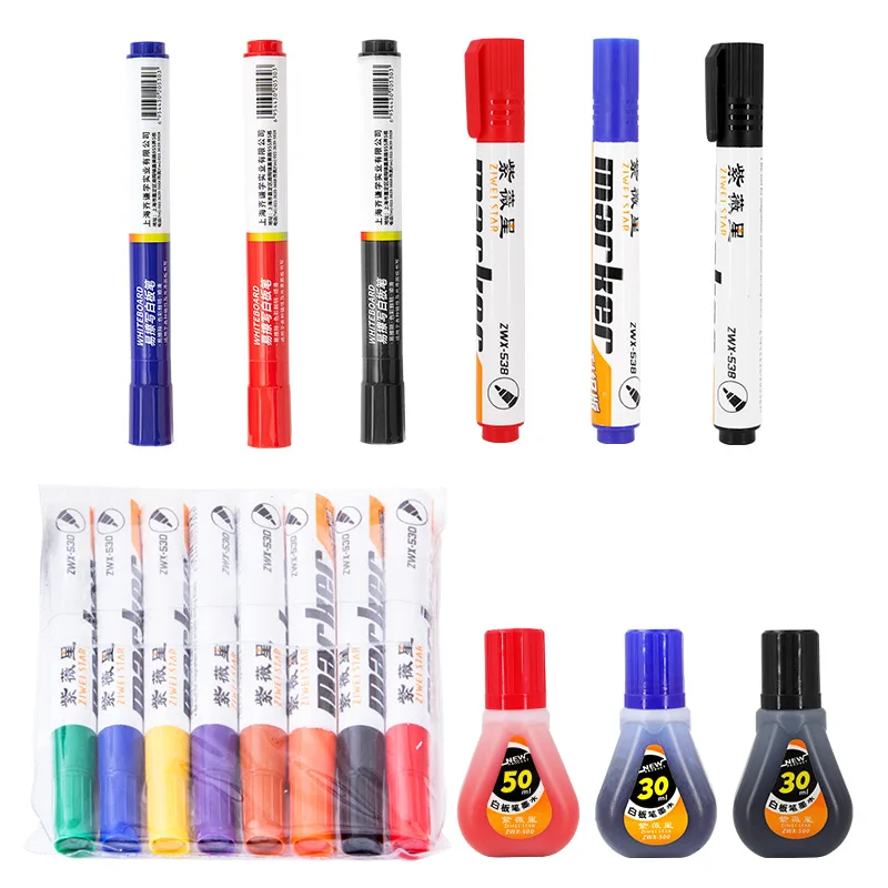 

Purple Whiteboard Pen For Children'S Home Office Teaching Red, Blue And Black Erasable Water-Based Ink Pen Blackboard Is Ea