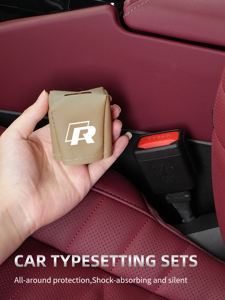 Фото Защитный кожаный чехол на пряжку ремня безопасности для VW R Scirocco Jetta Beetle Golf Passat Polo Tiguan №1