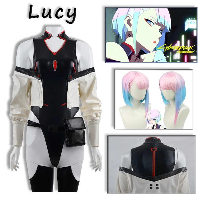 

Lucy Cosplay Cyberpunk Edgerunners Cosplay Sexy Women Jumpsuit Cyberpunk Ladies Halloween Costume Lucyna Clothing Wig PU Runner
