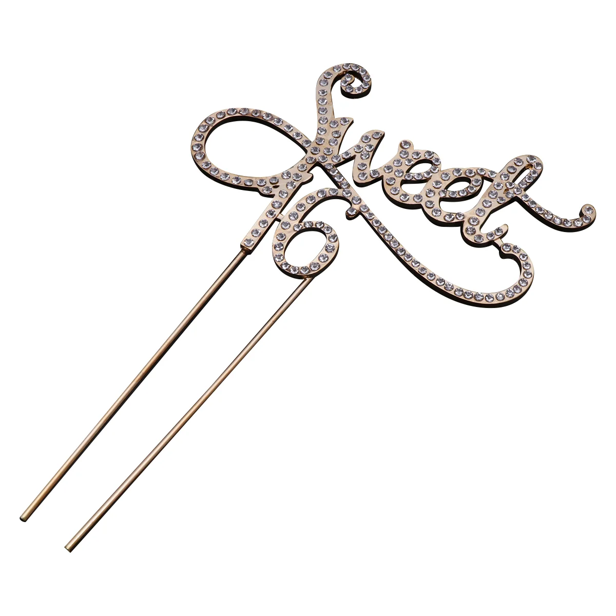 

Wedding Sixteen Rose Gold 16th Cakey Year Cupcake Toppers Years Rhinestones Birthday