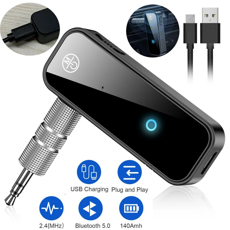 

Bluetooth 5.0 Receiver Transmitter 2 in 1 C28 Wireless Adapter 3.5mm Jack For Car Music Audio Receiver Aux Headphone Handsfree