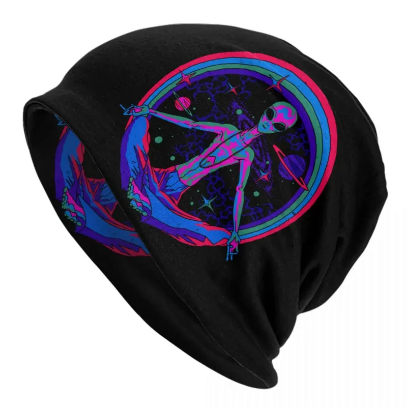 

Шапка-бини Alien UFO Space Peace унисекс, зимняя теплая шапка, мужские вязаные шапки, уличные шапочки, облегающие шапки для мужчин и женщин
